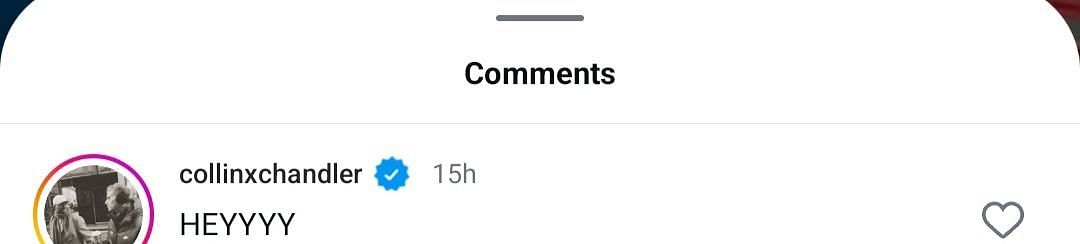 Chandler's IG comment